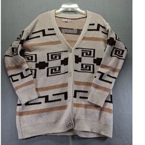 Hazel‎ Moon Women Button Up Cardigan Sweater Beige Size M